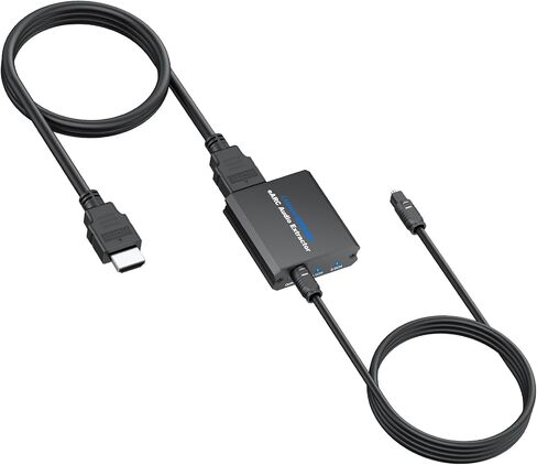 CAMWAY eARC/ARC Audio Extractor - eARC to Optical Converter, Supports 5.1 Dolby Digital, DTS,2.0 Channel, Extract HD Audio Signals from TV to Soundbar,Amplifier with Optical Cable, HDMI Cable in Saudi Arabia