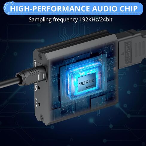 CAMWAY eARC/ARC Audio Extractor - eARC to Optical Converter, Supports 5.1 Dolby Digital, DTS,2.0 Channel, Extract HD Audio Signals from TV to Soundbar,Amplifier with Optical Cable, HDMI Cable in Saudi Arabia