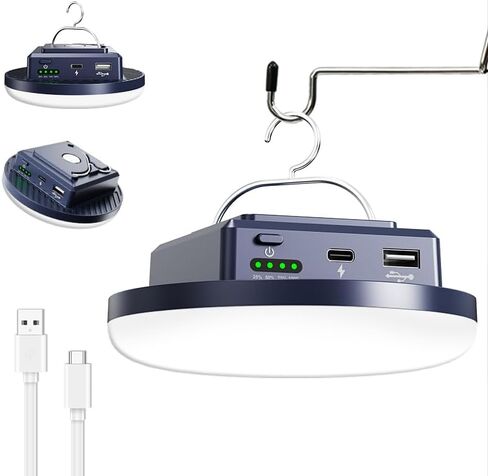 أضواء التخييم 13200 مللي أمبير 4500 لومن 45 وات معدات محمولة انقطاع التيار الكهربائي USB خارجي قابل لإعادة الشحن مغناطيسي معلق فانوس مصباح يدوي للطوارئ LED مظلة خيمة ضوء in Kuwait