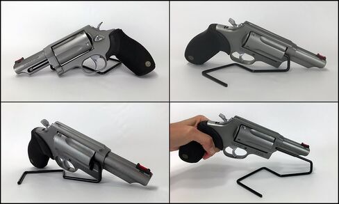 Gun Storage Solutions .22Cal & Larger Kikstand Handgun Display Stands - Free Standing or Glass Shelf Clipping Styles in Saudi Arabia