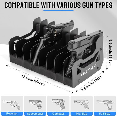 Soft Foam Pistol Rack for Gun Safe, Gun Cabinet, Durable Handgun Stand Organizer Accessories with Gun Slots, Compatible with Size Firearm, Revolver Pistols Holder in Saudi Arabia