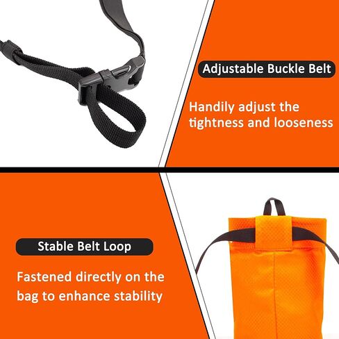 Chalk Bag for Rock Climbing Bouldering, Sealable Drawstring Closure, Capacious Zippered Pocket Athletic Chalk Bag with Waist Belt for Weightlifting, Gymnastics, Crossfit (Black/Orange) in Kuwait