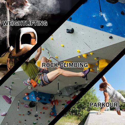 Chalk Bag for Rock Climbing Bouldering, Sealable Drawstring Closure, Capacious Zippered Pocket Athletic Chalk Bag with Waist Belt for Weightlifting, Gymnastics, Crossfit (Black/Orange) in Kuwait