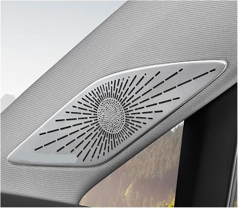 وحدة صوت السيارات شبكة الديكور الداخلي غطاء مكبر الصوت من الفولاذ المقاوم للصدأ مناسب لـ Golf8 Mk8 2021-2023 (مجموعة كاملة فضية 7 قطعة) in Kuwait