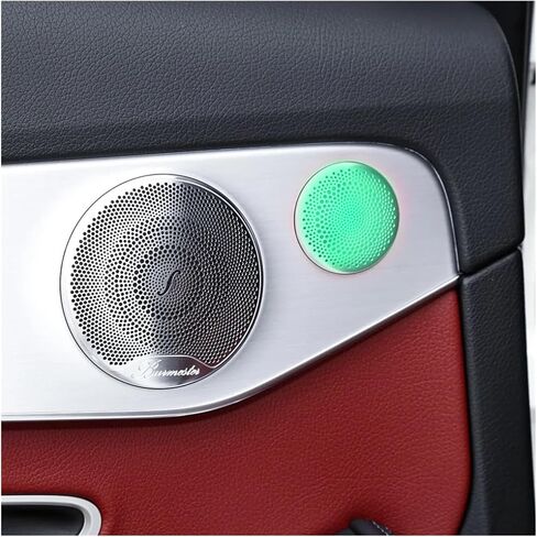 غطاء مكبر صوت صغير للباب الخلفي للسيارة عالي الكتلة مع إضاءة محيطة تناسب Benz C/E-Class W205 W213 GLC X253 مكبر صوت مضيء (W205 C-Class، مصباح أصلي) in Kuwait