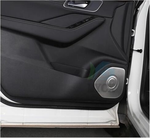 مناسب لنيسان X-trail X Trail Xtrail T33 2022 غطاء شبكي لتحويل مكبر الصوت صوت السيارة دائرة زخرفية شبكة معدنية مصبغة (فضي) in Kuwait