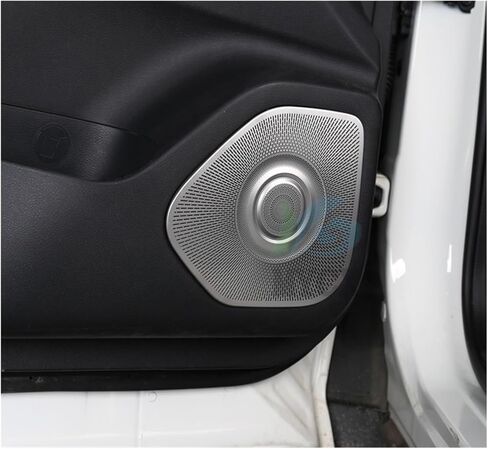 مناسب لنيسان X-trail X Trail Xtrail T33 2022 غطاء شبكي لتحويل مكبر الصوت صوت السيارة دائرة زخرفية شبكة معدنية مصبغة (فضي) in Kuwait