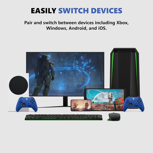 وحدة تحكم Xbox اللاسلكية - Shock Blue - Bluetooth - USB - Xbox Series X، S، One، PC، Android، iOS، Tablet - 19 زرًا - ضمان 90 يومًا in Kuwait