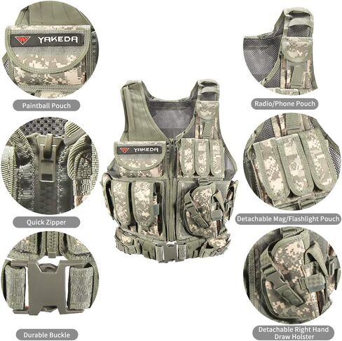 vAv YAKEDA Tactical Vest Outdoor Breathable CS Game Airsoft Vest Adjustable for Adults in Kuwait