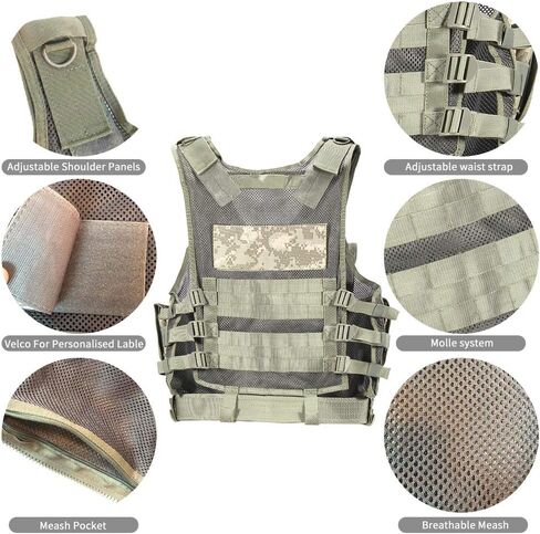 vAv YAKEDA Tactical Vest Outdoor Breathable CS Game Airsoft Vest Adjustable for Adults in Kuwait