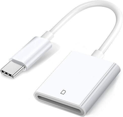 قارئ كاميرا Apple USB-C إلى SD لأجهزة iPhone 15 وMacBook Pro وiPad وiMac وSurface وأجهزة Galaxy، أبيض in Kuwait