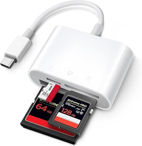 قارئ بطاقة SD USB C مع فتحات CF وSD وMicroSD لأجهزة iPhone 15 وiPad وMacBook Pro وAir وMini وMac Laptop in Kuwait