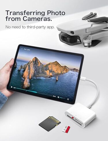 قارئ بطاقة SD USB C مع فتحات CF وSD وMicroSD لأجهزة iPhone 15 وiPad وMacBook Pro وAir وMini وMac Laptop in Kuwait