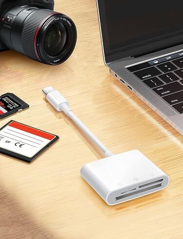 قارئ بطاقة SD USB C مع فتحات CF وSD وMicroSD لأجهزة iPhone 15 وiPad وMacBook Pro وAir وMini وMac Laptop in Kuwait