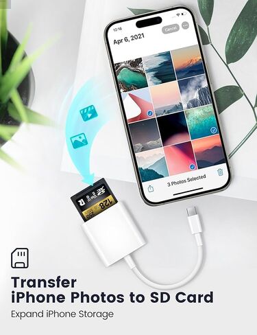 قارئ بطاقات كاميرا Trail، محول بطاقة ذاكرة 2 في 1 USB-C إلى SD MicroSD، متوافق مع iPhone 15، iPad، Mac، MacBook Pro/Air/Mini، Samsung Android، الكمبيوتر المحمول in Kuwait