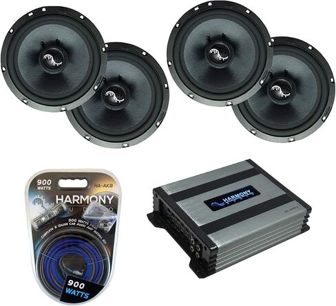 Harmony Audio HA-C65 Bundle with HA-A400.4 Amp HA-AK8 Wiring Kit 72-7302 Speaker Adapter Harness Factory Speaker Replacement Compatible with Hyundai Elantra 2017-2019 in Saudi Arabia