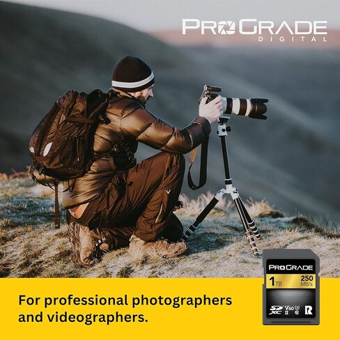 بطاقة Prograde الرقمية SD UHS-II 128 جيجابايت V60 - سرعة كتابة تصل إلى 130 ميجابايت/ثانية وسرعة قراءة 250 ميجابايت/ثانية | لمدوني الفيديو المحترفين وصانعي الأفلام والمصورين وأمناء المحتوى in Kuwait