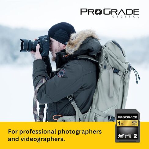 بطاقة Prograde الرقمية SD UHS-II 128 جيجابايت V60 - سرعة كتابة تصل إلى 130 ميجابايت/ثانية وسرعة قراءة 250 ميجابايت/ثانية | لمدوني الفيديو المحترفين وصانعي الأفلام والمصورين وأمناء المحتوى in Kuwait
