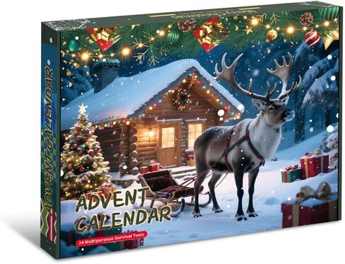 Survival Advent Calendar 2025 for Men – 24 Days Countdown Gift Box for Boyfriend or Husband | Unique Survival Kit & Mini Tools Cool for Men, Teen Boys & Adults in Kuwait
