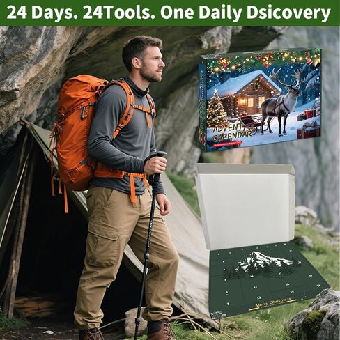 Survival Advent Calendar 2025 for Men – 24 Days Countdown Gift Box for Boyfriend or Husband | Unique Survival Kit & Mini Tools Cool for Men, Teen Boys & Adults in Kuwait