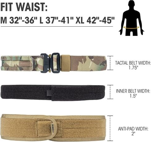 VISMIX Tactical Belt, Quick Release 1.75" MOLLE Battle Belt with Inner Belt and Anti-Slip Pad- Heavy Duty Battle Belts in Saudi Arabia