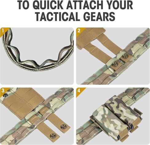 VISMIX Tactical Belt, Quick Release 1.75" MOLLE Battle Belt with Inner Belt and Anti-Slip Pad- Heavy Duty Battle Belts in Saudi Arabia