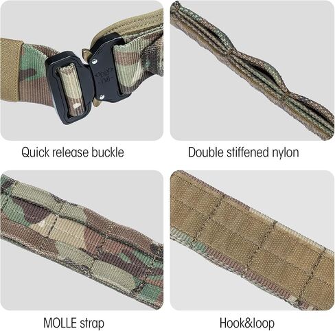 VISMIX Tactical Belt, Quick Release 1.75" MOLLE Battle Belt with Inner Belt and Anti-Slip Pad- Heavy Duty Battle Belts in Saudi Arabia