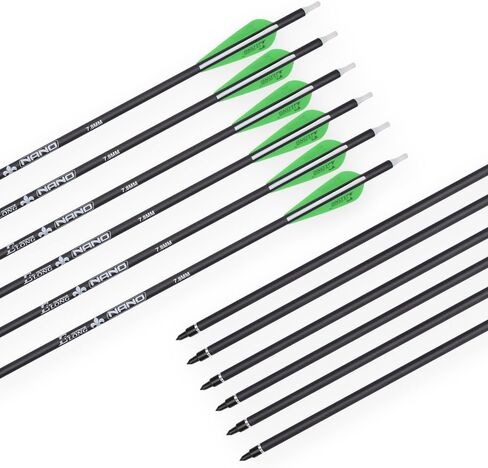 YLS Archery 26/28/30Inch Carbon Arrow Practice Hunting Arrows with100 Grain Removable Tips for Compound & Recurve Bow(Pack of 12) in Saudi Arabia