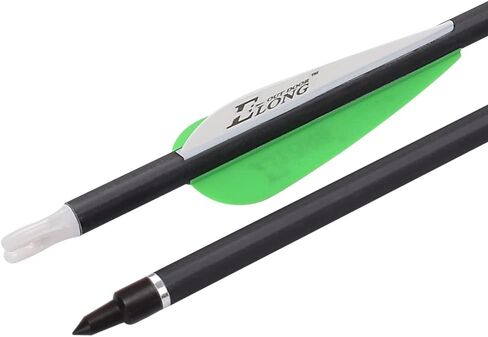 YLS Archery 26/28/30Inch Carbon Arrow Practice Hunting Arrows with100 Grain Removable Tips for Compound & Recurve Bow(Pack of 12) in Saudi Arabia