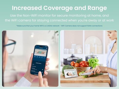 جهاز مراقبة الأطفال فيديو بشاشة مقسمة عالية الدقة مقاس 5 بوصات من Babysense مزود بكاميرتين وجهاز تحكم عن بعد PTZ، وإضاءة ليلية، ومدى 960 قدمًا، وصوت ثنائي الاتجاه، وتكبير 4X، ورؤية ليلية، وبطارية 4000 مللي أمبير في الساعة in Kuwait