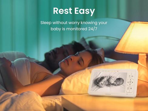 جهاز مراقبة الأطفال فيديو بشاشة مقسمة عالية الدقة مقاس 5 بوصات من Babysense مزود بكاميرتين وجهاز تحكم عن بعد PTZ، وإضاءة ليلية، ومدى 960 قدمًا، وصوت ثنائي الاتجاه، وتكبير 4X، ورؤية ليلية، وبطارية 4000 مللي أمبير في الساعة in Kuwait