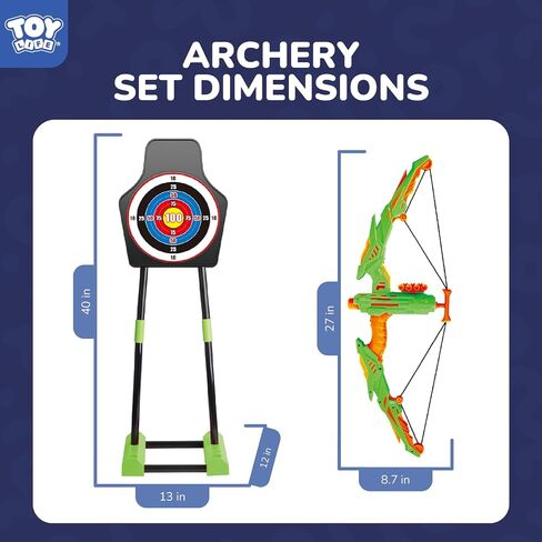 TOY Life 2 Pack Bow and Arrow for Kids 4 6 8 12 14 Years Old, Outside Outdoor Toys Games for Kids, Kids Bow and Arrow Set with LED Lights, Archery Set with Standing/Movable Target and 40 Foam Darts in Saudi Arabia