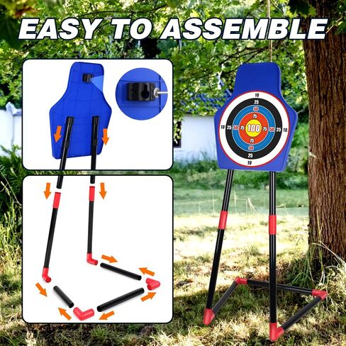 TOY Life 2 Pack Bow and Arrow for Kids 4 6 8 12 14 Years Old, Outside Outdoor Toys Games for Kids, Kids Bow and Arrow Set with LED Lights, Archery Set with Standing/Movable Target and 40 Foam Darts in Saudi Arabia