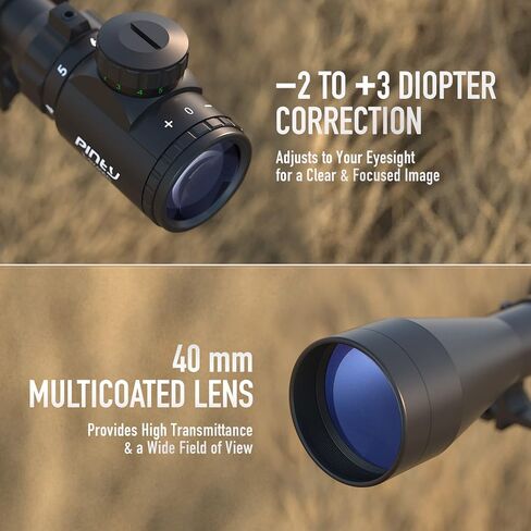 نطاق بندقية PINTY 3-9x40 مع شبكاني مضيء باللون الأحمر/الأخضر ومحدد المدى، وعدسة متعددة الطبقات مع حوامل لسكة Picatinny in Saudi Arabia