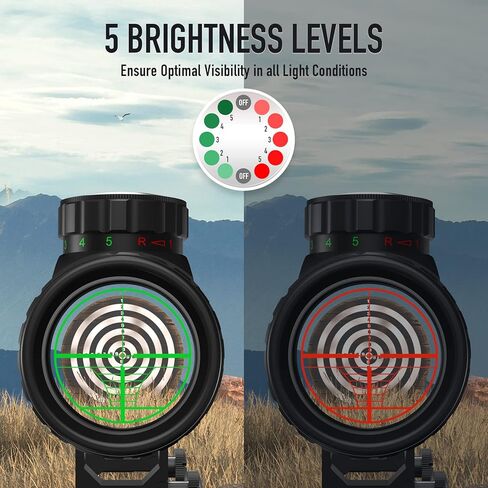 نطاق بندقية PINTY 3-9x40 مع شبكاني مضيء باللون الأحمر/الأخضر ومحدد المدى، وعدسة متعددة الطبقات مع حوامل لسكة Picatinny in Saudi Arabia