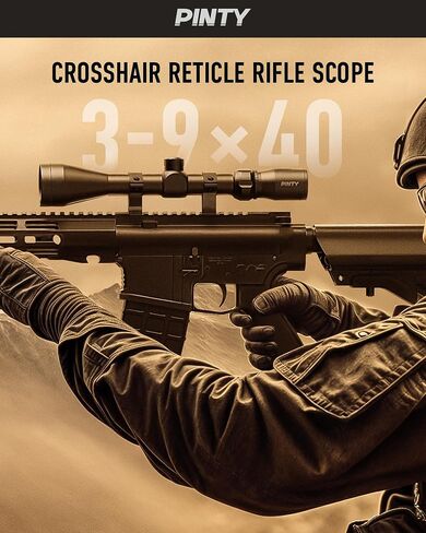 نطاق بندقية PINTY 3-9x40 مع شبكاني مضيء باللون الأحمر/الأخضر ومحدد المدى، وعدسة متعددة الطبقات مع حوامل لسكة Picatinny in Saudi Arabia