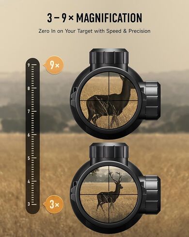 نطاق بندقية PINTY 3-9x40 مع شبكاني مضيء باللون الأحمر/الأخضر ومحدد المدى، وعدسة متعددة الطبقات مع حوامل لسكة Picatinny in Saudi Arabia