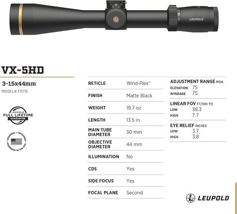 Leupold VX-5HD 3-15x44mm Side Focus Riflescope in Saudi Arabia