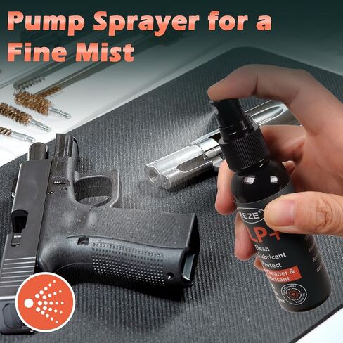 Keze Gun Cleaning Kit CLP Gun Oil and Cleaner Lubricant Pistol Solvent | 2 oz. CLP Sprayer & 1 oz. Synthetic Oil Needle Oiler, Cleaning Patches, Cleaning Swabs Clean Lubricate Prevent Rust in Kuwait