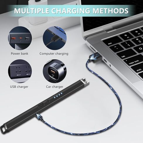 Stocking Stuffers for Women：Electric Lighter, Rechargeable Lighter with Battery Indicator Light and Safety Switch, Electric Candle Lighters for Scented Candles,Barbecues, Camping, Holiday Parties in Kuwait