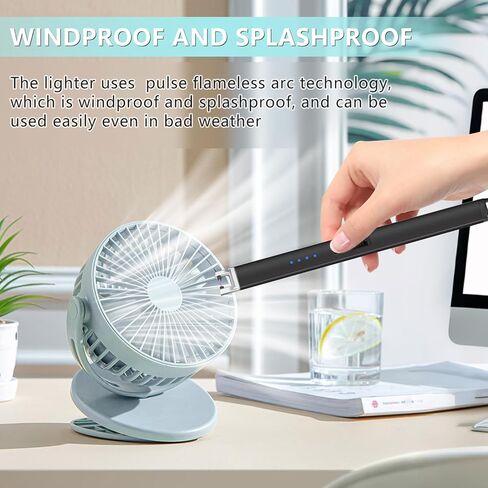 Stocking Stuffers for Women：Electric Lighter, Rechargeable Lighter with Battery Indicator Light and Safety Switch, Electric Candle Lighters for Scented Candles,Barbecues, Camping, Holiday Parties in Kuwait