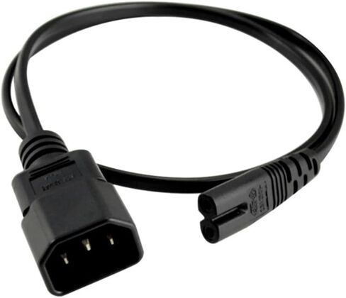 0.3m Short AC Power Cord, C14 Plug to C7 (Figure-8) Socket, 10A 250V, Compatible with Laptop Charger, Printer, Monitor, Bluetooth Speaker (0.3M C14 to C7 Power Cord) in Saudi Arabia
