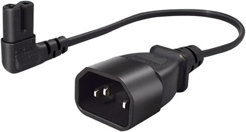0.3m Short AC Power Cord, C14 Plug to C7 (Figure-8) Socket, 10A 250V, Compatible with Laptop Charger, Printer, Monitor, Bluetooth Speaker (0.3M C14 to C7 Power Cord) in Saudi Arabia