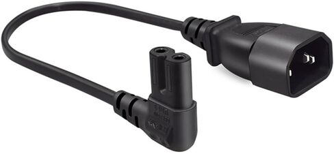 0.3m Short AC Power Cord, C14 Plug to C7 (Figure-8) Socket, 10A 250V, Compatible with Laptop Charger, Printer, Monitor, Bluetooth Speaker (0.3M C14 to C7 Power Cord) in Saudi Arabia