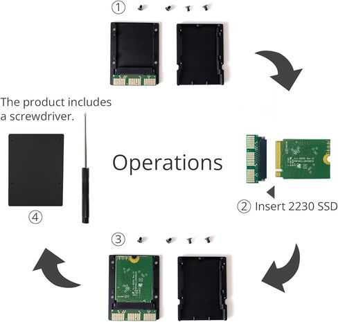 محول بطاقة NVMe M.2 2230 SSD إلى CFexpress من النوع B، أسود، يدعم PCIe 4.0 متوافق مع Canon R3/R5/R5C Nikon Z6/7/8/9 D5/6/500/850 DJI Ronin 4D Panasonic GH6 Fujifilm XH2 (سبائك الألومنيوم) in Kuwait