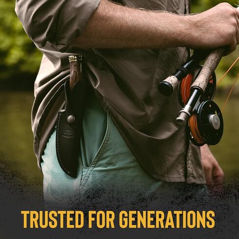 Buck Knives 192 Vanguard Hunting Knife, 4-1/4" Fixed Blade, Full Tang Design, Walnut DymaLux Handle, 420HC Stainless Steel Drop Point Blade, Sheath Included, Knife Made in the USA, 6.3 oz in Kuwait