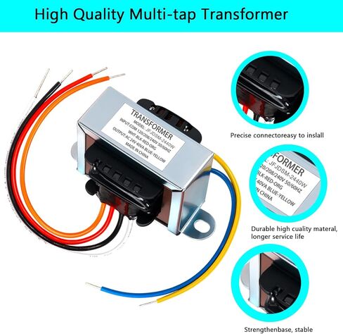 24V 40VA Control Transformer Multi-Tap Isolation Transformer for HVAC Furnace, Primary Voltage 120/208/240V, Secondary Voltage 24V, with Foot Mount, Replacement for Models: 4031F, GT446, PF42440 in Saudi Arabia