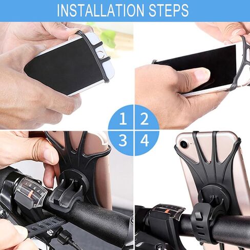 Bike Phone Mount,Universal Bike Cell Phone Holder,180°Rotatable,Silicone Bicycle Phone Mount Compatible with 4.0''~6.7'' Cellphone in Saudi Arabia