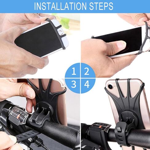 Bike Phone Mount,Universal Bike Cell Phone Holder,180°Rotatable,Silicone Bicycle Phone Mount Compatible with 4.0''~6.7'' Cellphone in Saudi Arabia