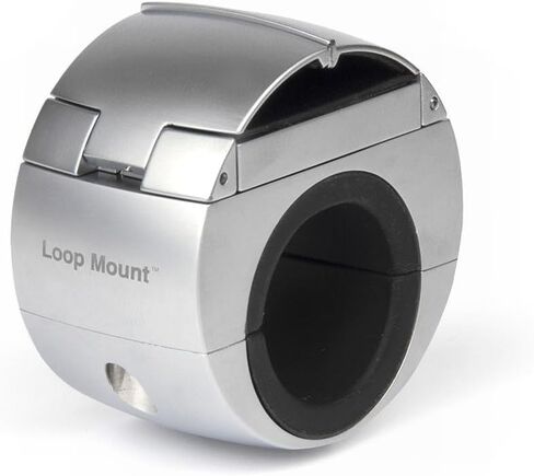 Loop Mount Universal Bike Phone Holder – 360° Rotating Metal Bicycle Phone Mount for iPhone & Samsung – Secure Handlebar Clamp, Durable, Shockproof, Fits All Standard Handlebars - Black in Kuwait